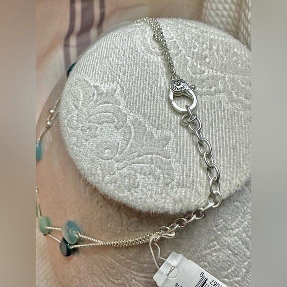 MONET Double Stranded Beaded Necklace with Silver Toned Chain - Picture 6 of 12